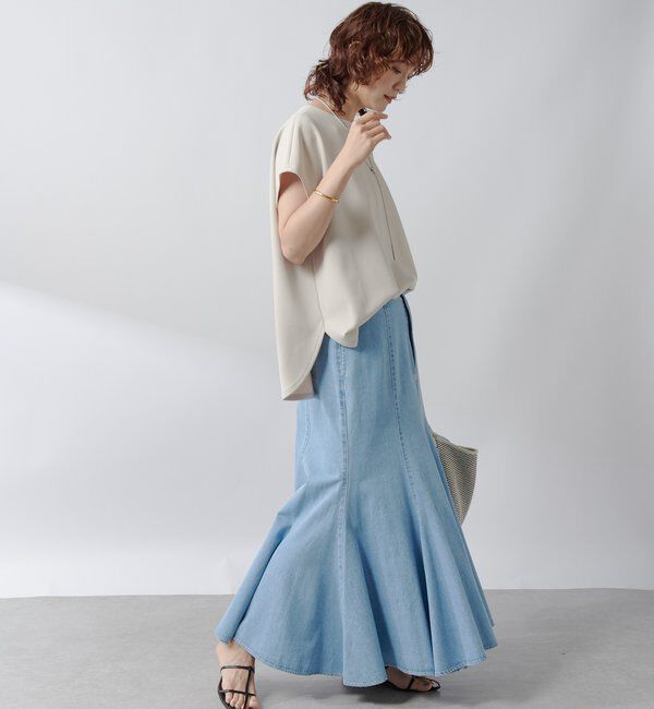  「【MONN.:.(モン)】ライトデニムマキシスカート」|スカート|