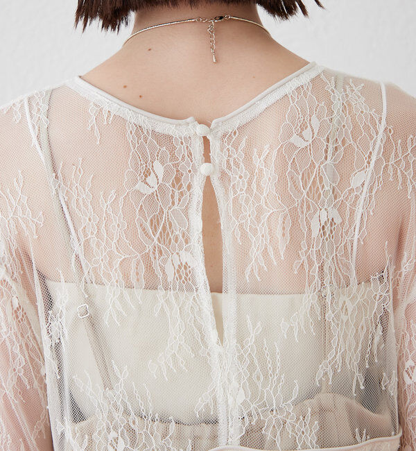  「[森川企画]パイピングレースキャミワンピースSET」|ワンピース|