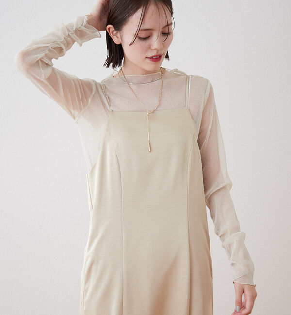  「[森川企画]パイピングレースキャミワンピースSET」|ワンピース|