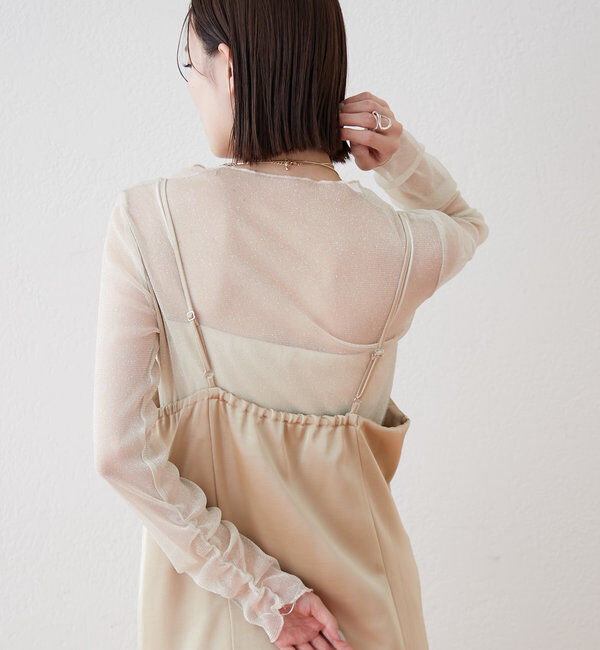  「[森川企画]パイピングレースキャミワンピースSET」|ワンピース|