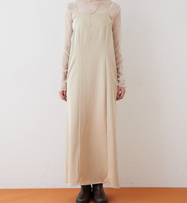  「[森川企画]パイピングレースキャミワンピースSET」|ワンピース|