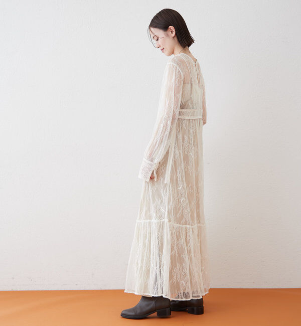  「[森川企画]パイピングレースキャミワンピースSET」|ワンピース|