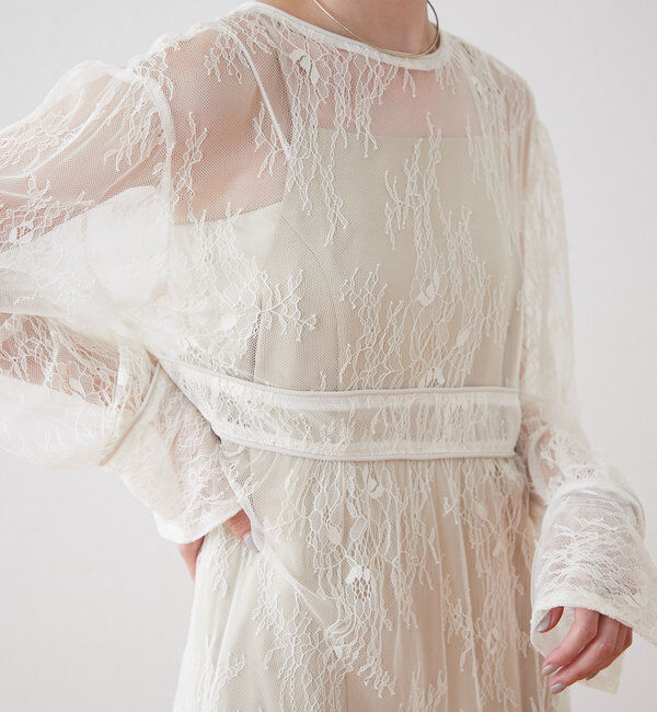  「[森川企画]パイピングレースキャミワンピースSET」|ワンピース|