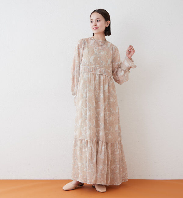  「[森川企画]パイピングレースキャミワンピースSET」|ワンピース|ベージュ