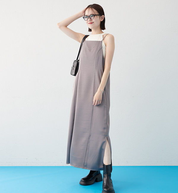  「[森川企画]パイピングレースキャミワンピースSET」|ワンピース|