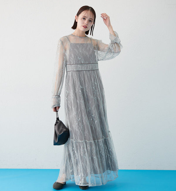  「[森川企画]パイピングレースキャミワンピースSET」|ワンピース|