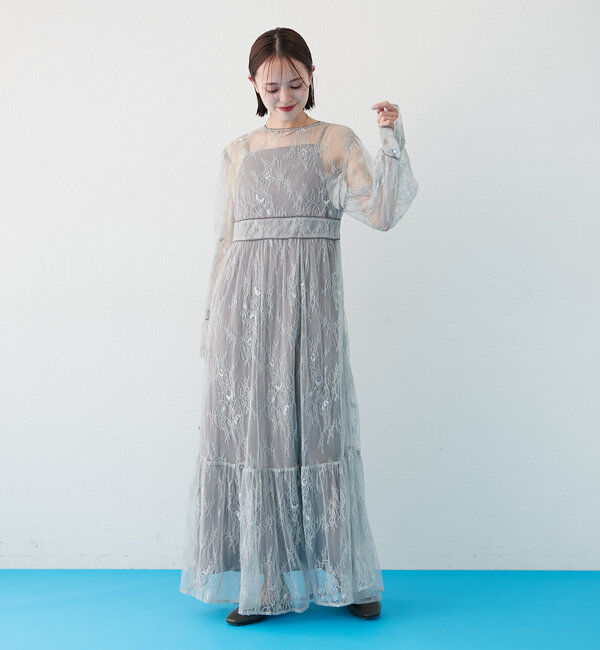  「[森川企画]パイピングレースキャミワンピースSET」|ワンピース|