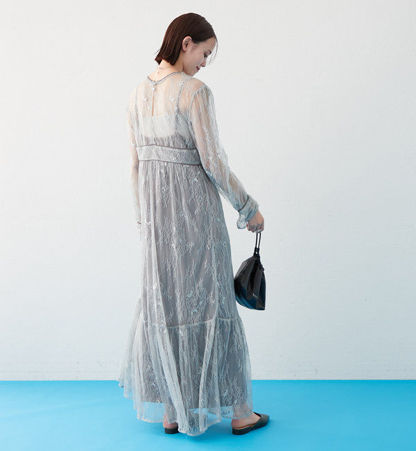  「[森川企画]パイピングレースキャミワンピースSET」|ワンピース|