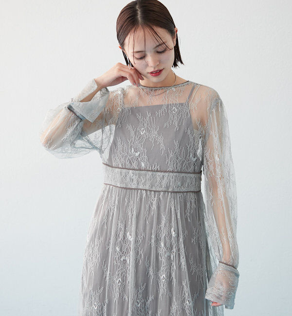  「[森川企画]パイピングレースキャミワンピースSET」|ワンピース|