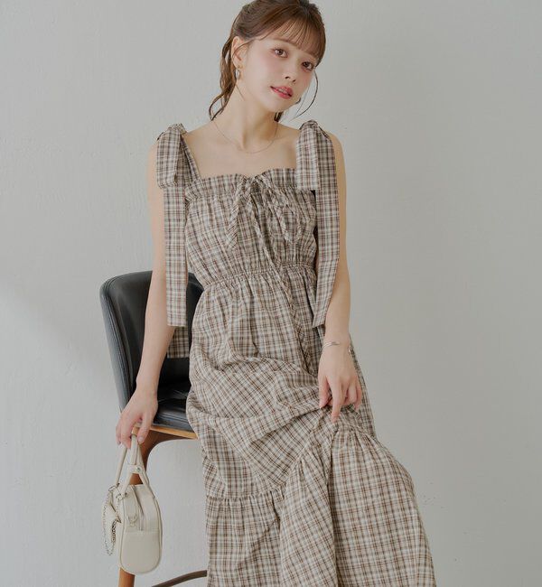  「【WEB限定/REVIVAL】肩リボンマルチwayタンクロングワンピース」|ワンピース|ブラウンその他2