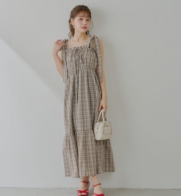  「【WEB限定/REVIVAL】肩リボンマルチwayタンクロングワンピース」|ワンピース|