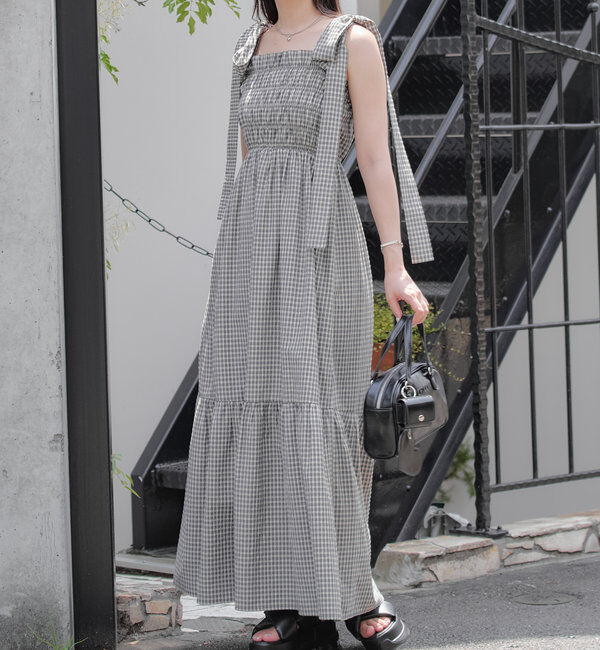  「【WEB限定/REVIVAL】肩リボンマルチwayタンクロングワンピース」|ワンピース|