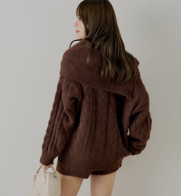  「【セットアップ対応】ケーブルニット+スヌードセット」|ニット・セーター|