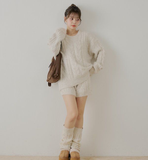  「【セットアップ対応】ケーブルニット+スヌードセット」|ニット・セーター|