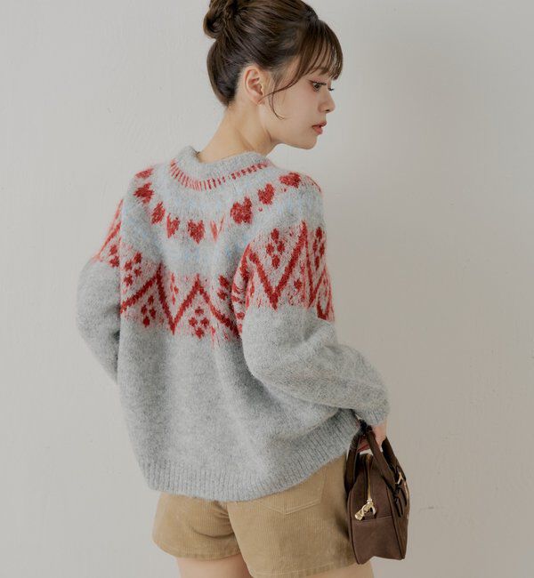  「ハート柄ノルディックニット」|ニット・セーター|
