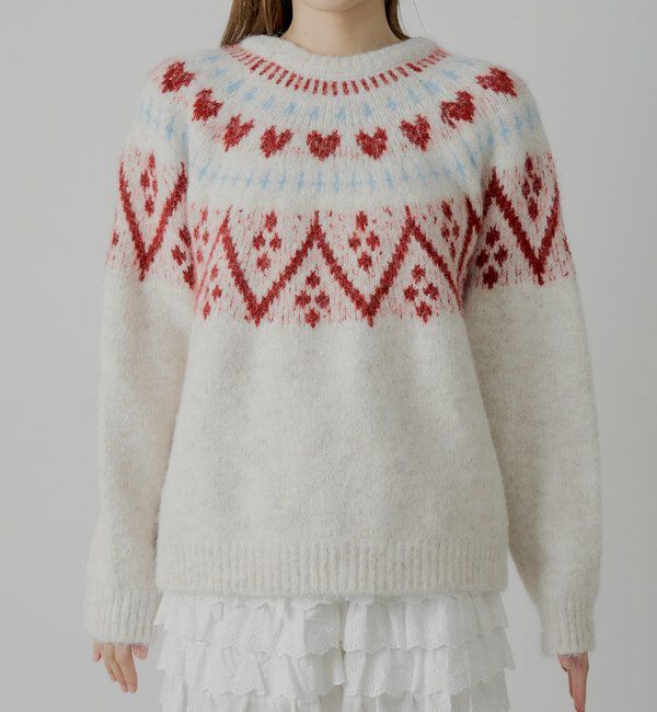  「ハート柄ノルディックニット」|ニット・セーター|