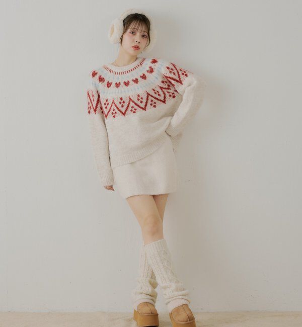 「ハート柄ノルディックニット」|ニット・セーター|