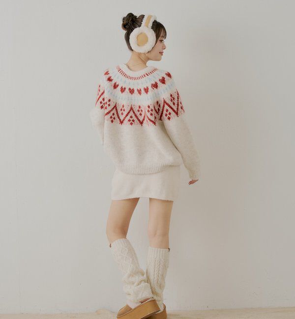  「ハート柄ノルディックニット」|ニット・セーター|