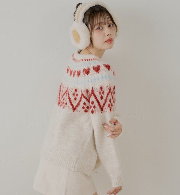  「ハート柄ノルディックニット」|ニット・セーター|