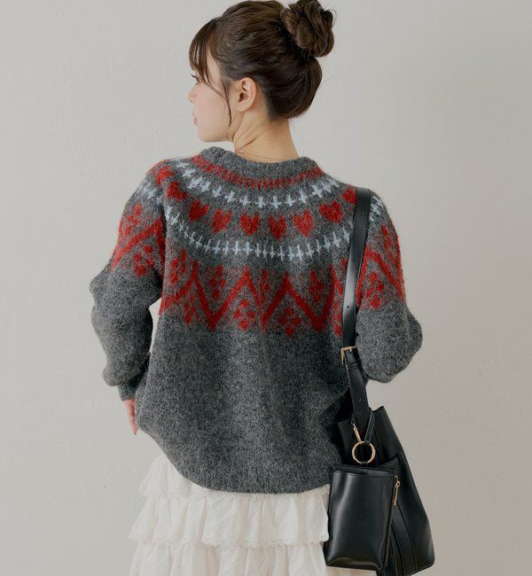  「ハート柄ノルディックニット」|ニット・セーター|