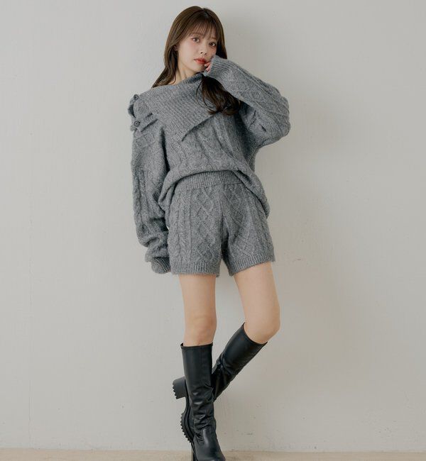  「【セットアップ対応】ケーブルショートパンツ」|チノ|