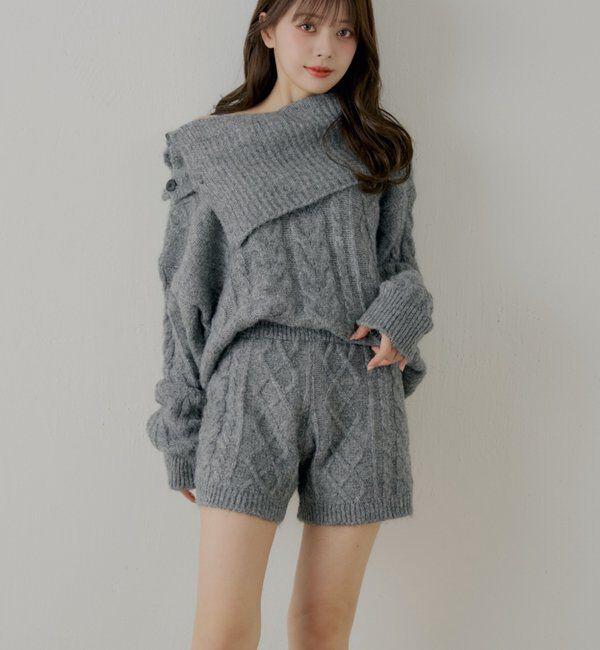  「【セットアップ対応】ケーブルショートパンツ」|チノ|グレー