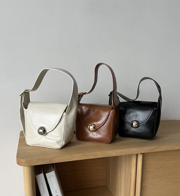  「ニュアンスボタンショルダーバッグ」|トートバッグ|