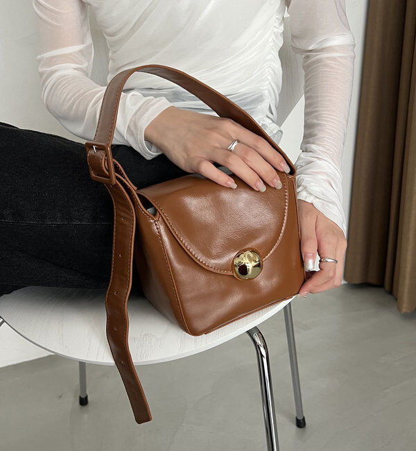  「ニュアンスボタンショルダーバッグ」|トートバッグ|