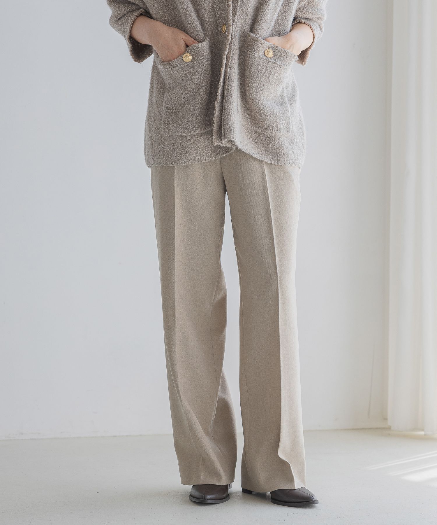 A part by 「【セットアップ対応】Wライクストレートパンツ」|スラックス|