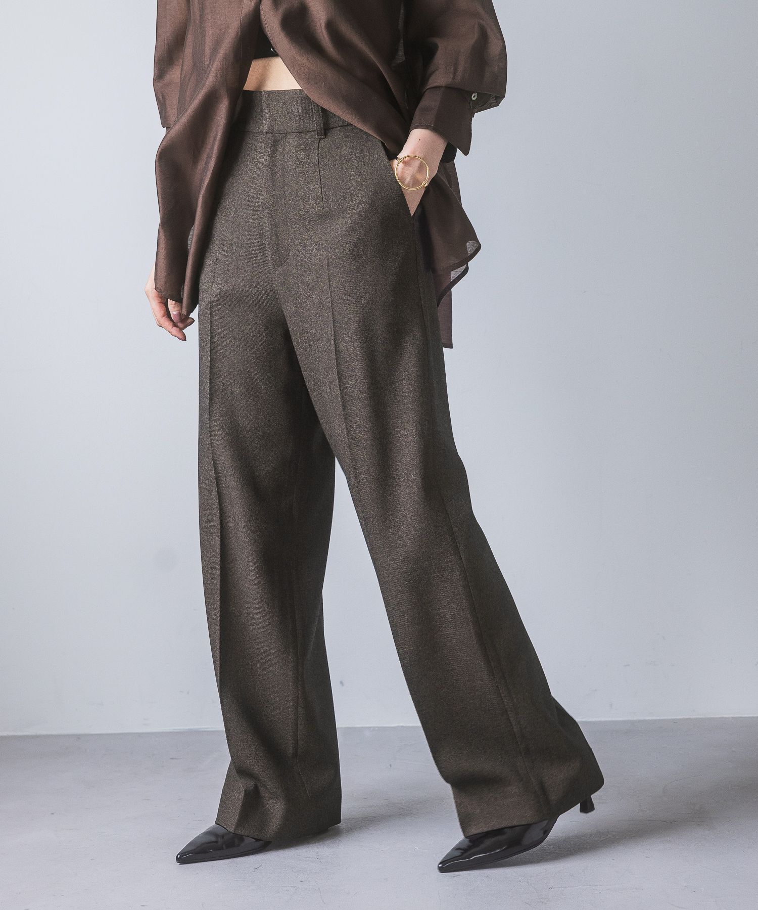 A part by 「【セットアップ対応】Wライクストレートパンツ」|スラックス|