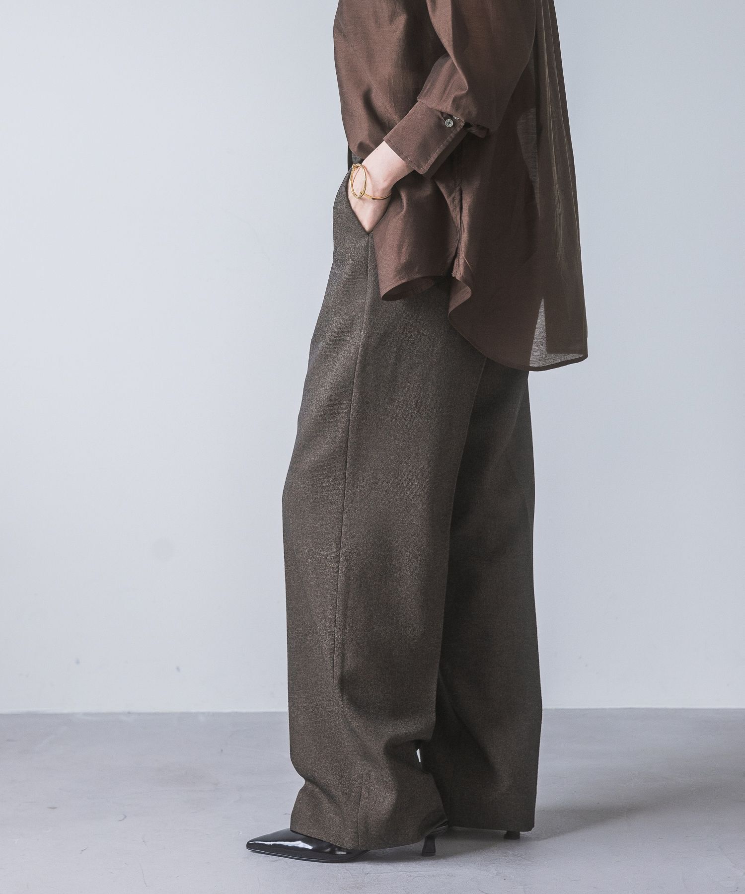 A part by 「【セットアップ対応】Wライクストレートパンツ」|スラックス|