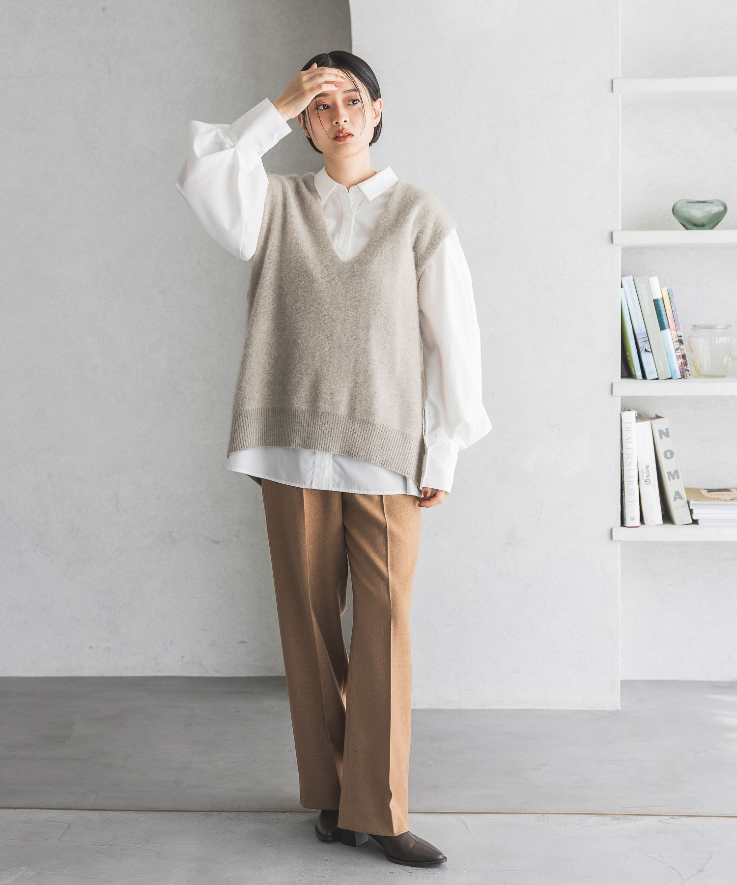 A part by 「【セットアップ対応】Wライクストレートパンツ」|スラックス|