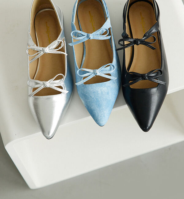 AU BANNISTER「【販売店舗限定】ダブルリボンポインテッドパンプス」|パンプス|