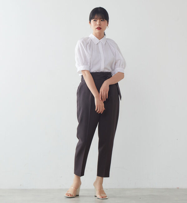 TIARA「麻調ハイウエストテーパードパンツ」|その他|