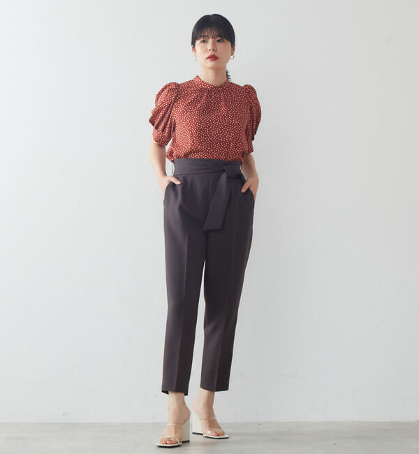 TIARA「麻調ハイウエストテーパードパンツ」|その他|