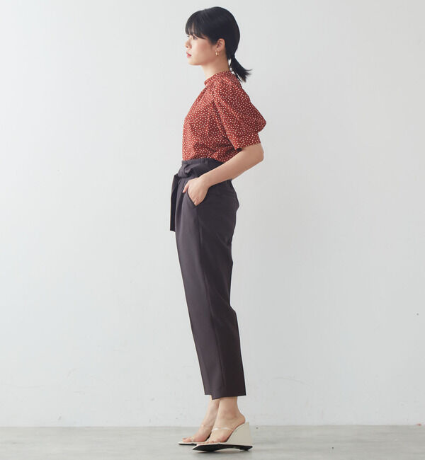 TIARA「麻調ハイウエストテーパードパンツ」|その他|
