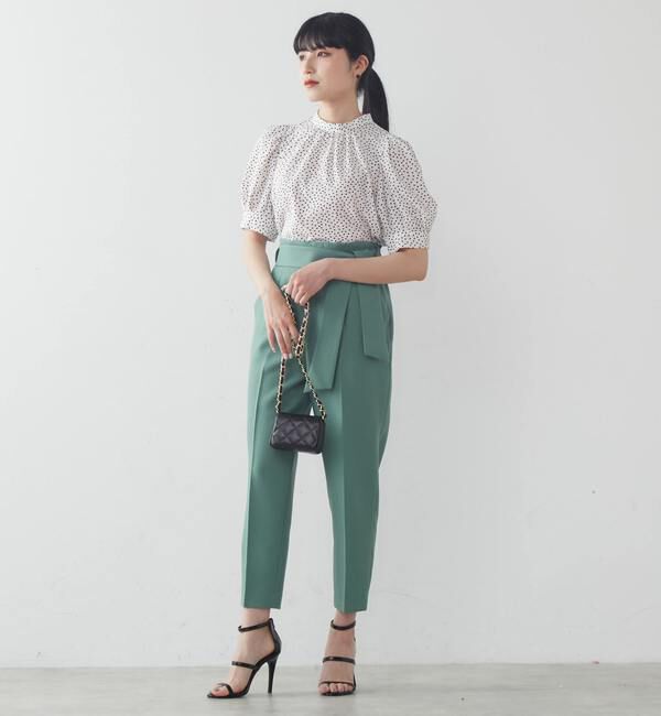 TIARA「麻調ハイウエストテーパードパンツ」|その他|