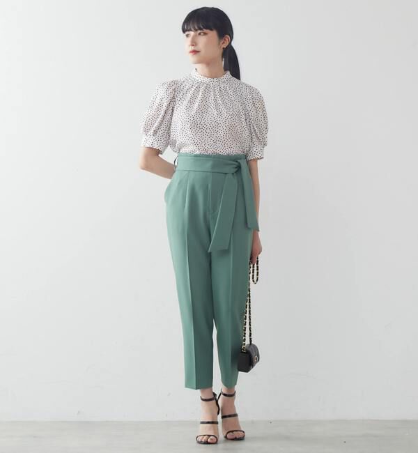 TIARA「麻調ハイウエストテーパードパンツ」|その他|