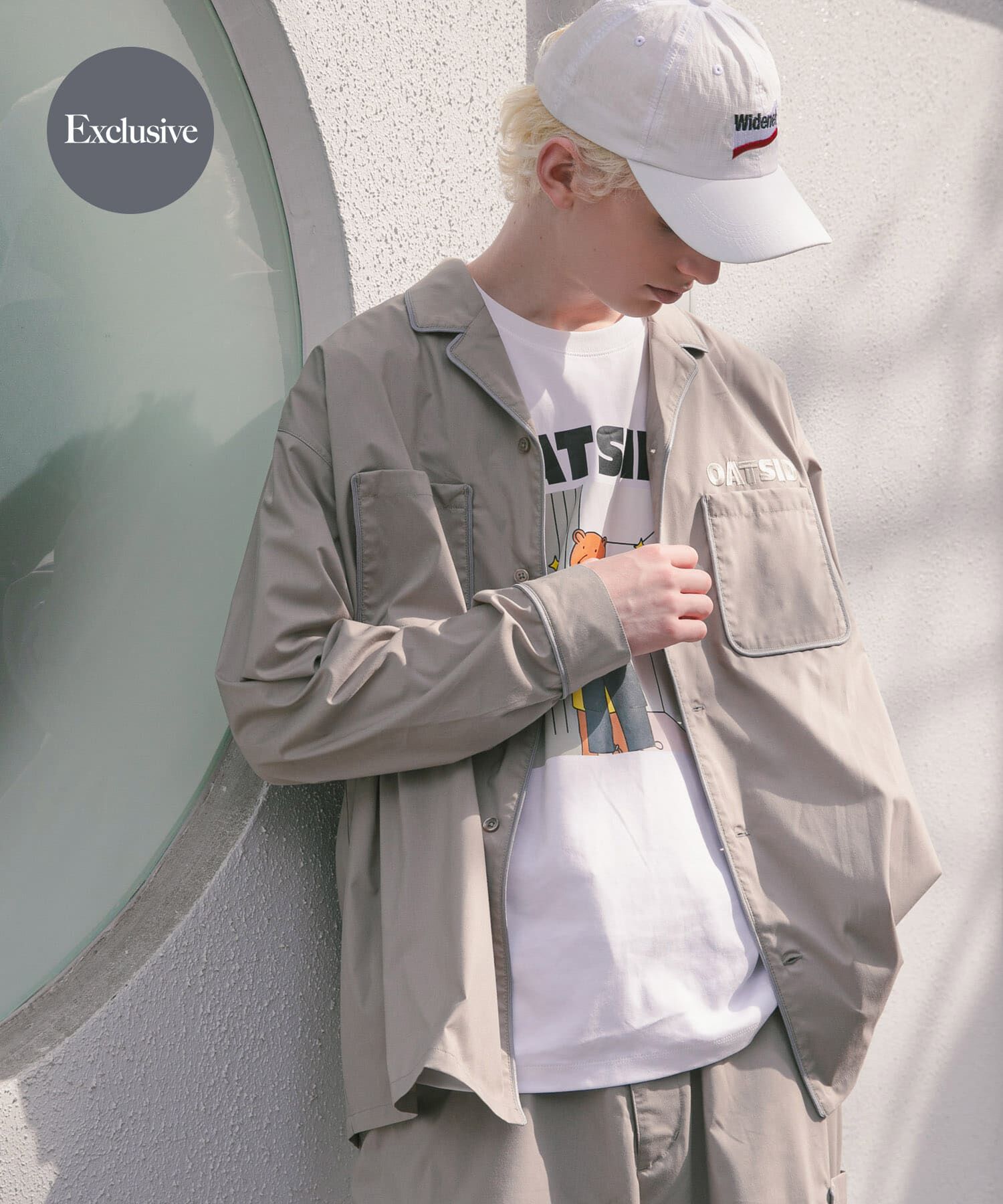 SENSE OF PLACE by URBAN RESEARCH「『別注』OATSIDE&times;SENSE OF PLACE　オープンカラーシャツ」|シャツ・ブラウス|グレー