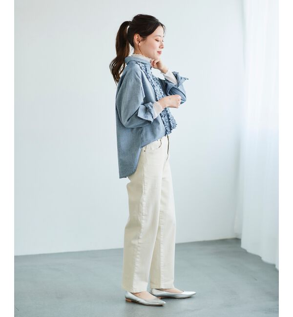 le.coeur blanc「フロントフリルレギュラーカラーシャツ」|シャツ・ブラウス|