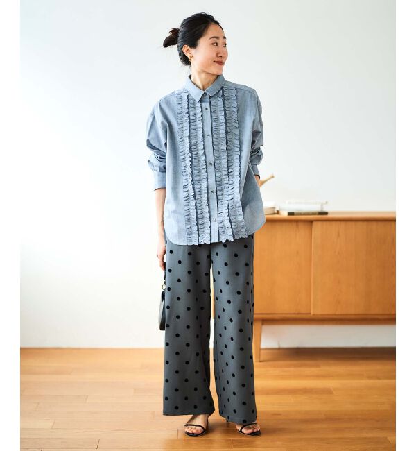 le.coeur blanc「フロントフリルレギュラーカラーシャツ」|シャツ・ブラウス|