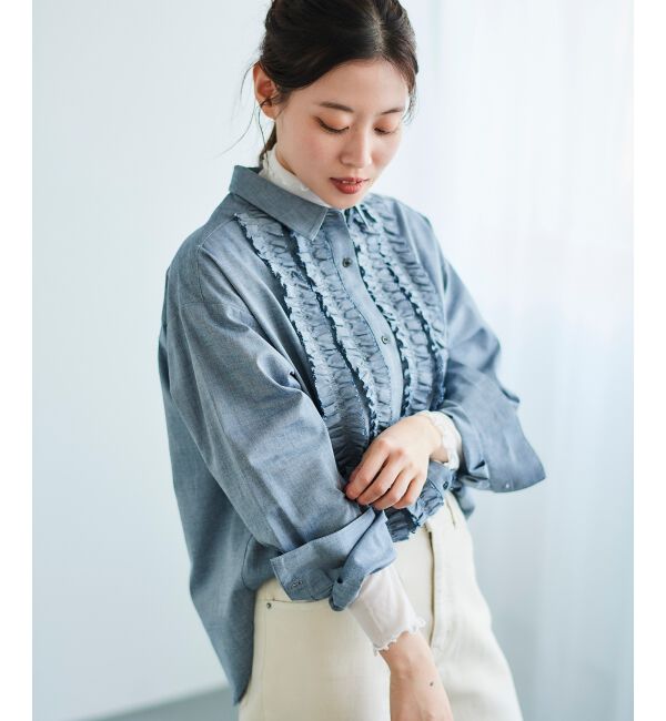 le.coeur blanc「フロントフリルレギュラーカラーシャツ」|シャツ・ブラウス|