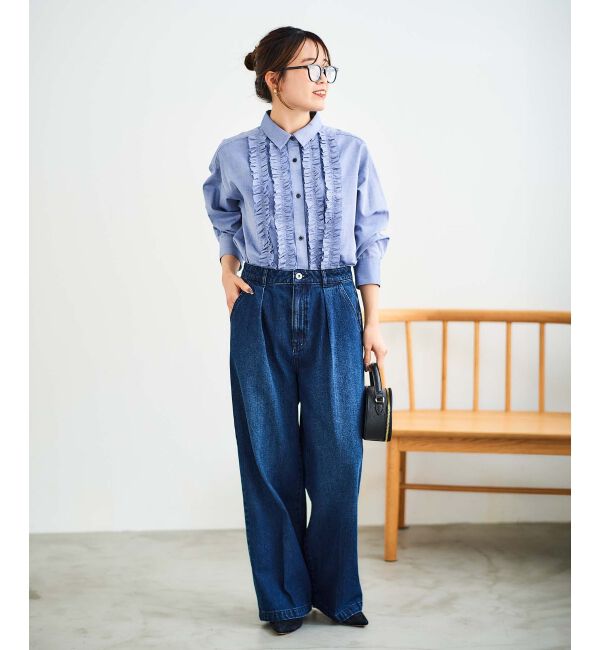 le.coeur blanc「フロントフリルレギュラーカラーシャツ」|シャツ・ブラウス|