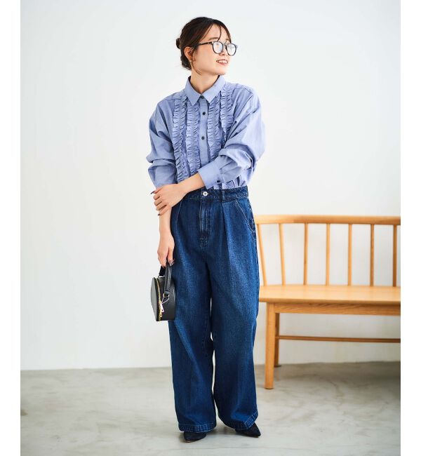 le.coeur blanc「フロントフリルレギュラーカラーシャツ」|シャツ・ブラウス|