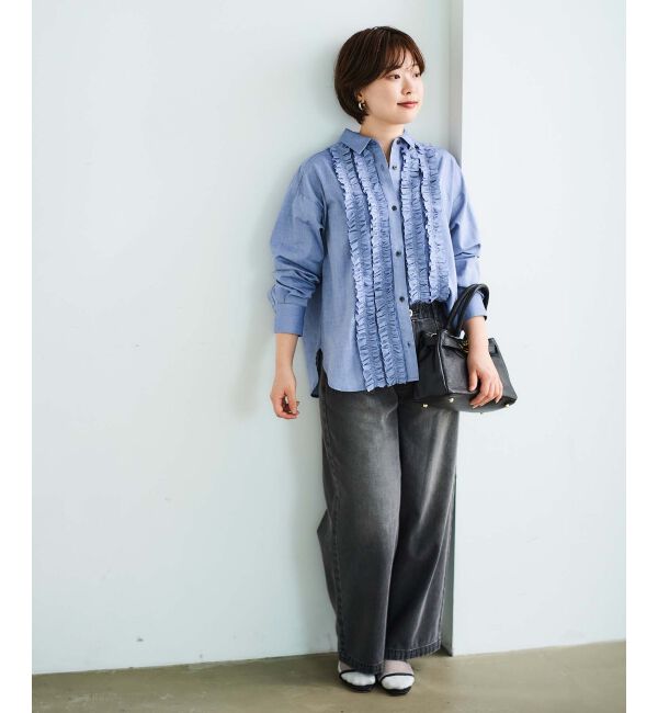 le.coeur blanc「フロントフリルレギュラーカラーシャツ」|シャツ・ブラウス|