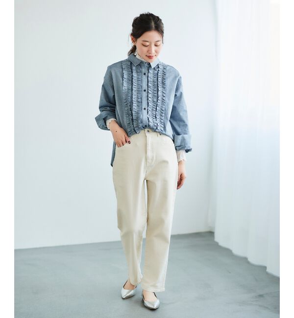 le.coeur blanc「フロントフリルレギュラーカラーシャツ」|シャツ・ブラウス|