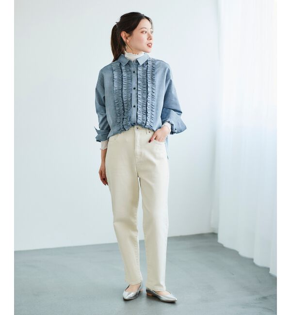 le.coeur blanc「フロントフリルレギュラーカラーシャツ」|シャツ・ブラウス|