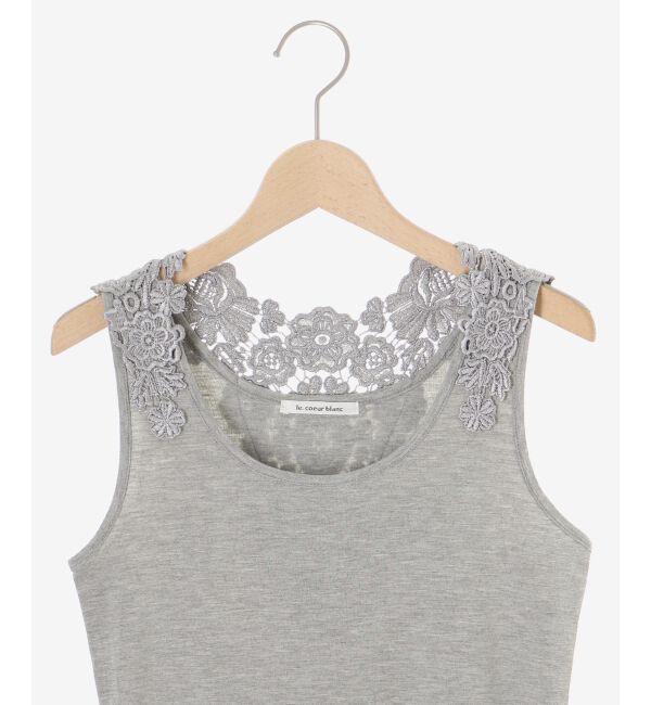 le.coeur blanc「バックモチーフレースタンク」|タンクトップ|