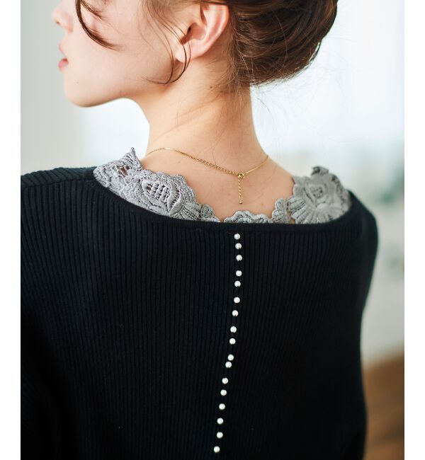 le.coeur blanc「バックモチーフレースタンク」|タンクトップ|グレー