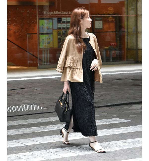  「《着映え◎》コットン麻フリルティアードジャケット」|その他|